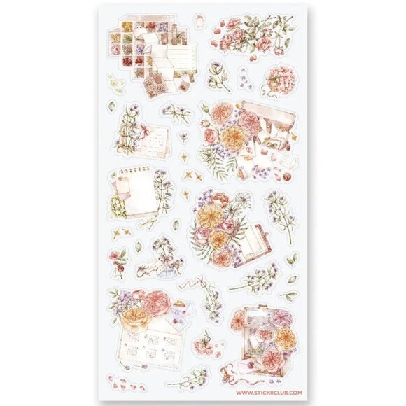3 for $15 - NEW Dainty Stationery Sticker Sheet‎ - Floral & Letter Stickers - Picture 1 of 4